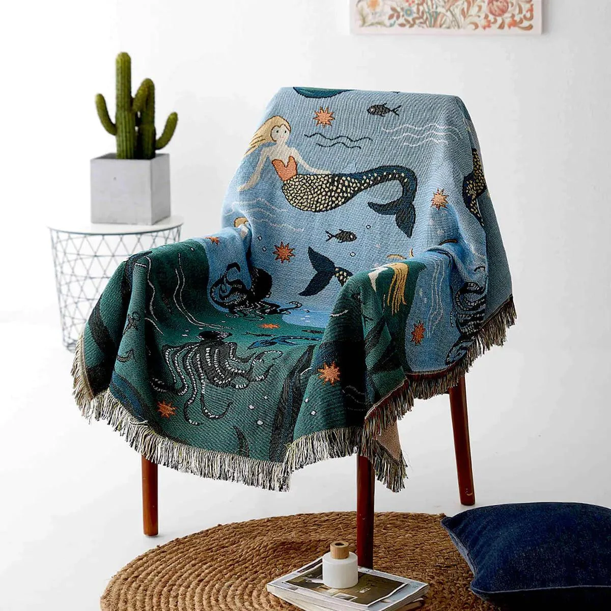 MermaidFringeThrowBlanket-Homeko4 Mermaid Fringe Throw Blanket - Homeko