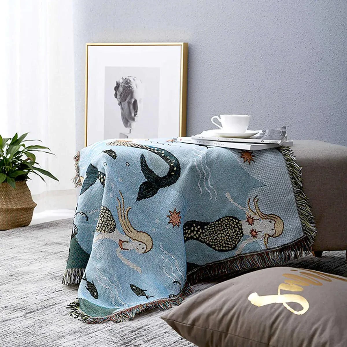 MermaidFringeThrowBlanket-Homeko7 Mermaid Fringe Throw Blanket - Homeko