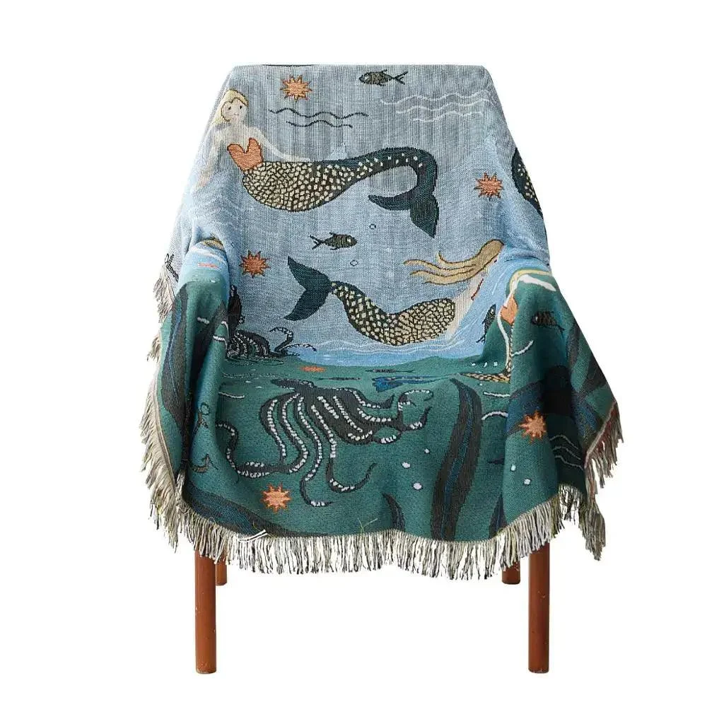 MermaidFringeThrowBlanket-Homeko9 Mermaid Fringe Throw Blanket - Homeko