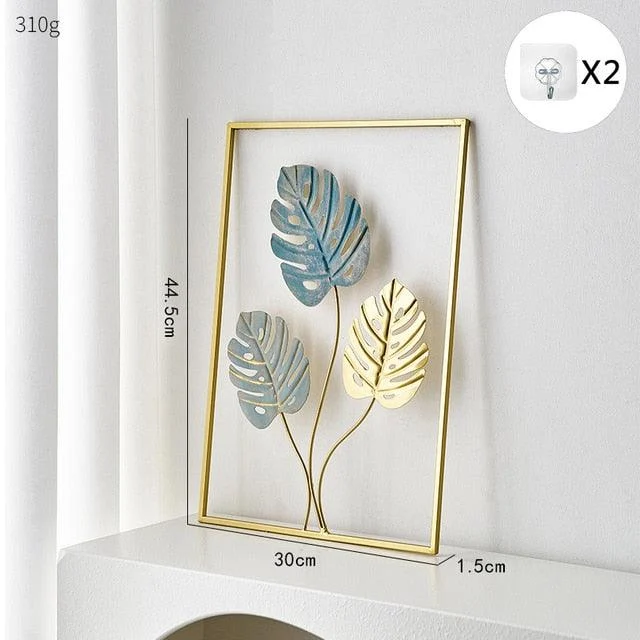 Metal Leaf Wall Decor - Homeko