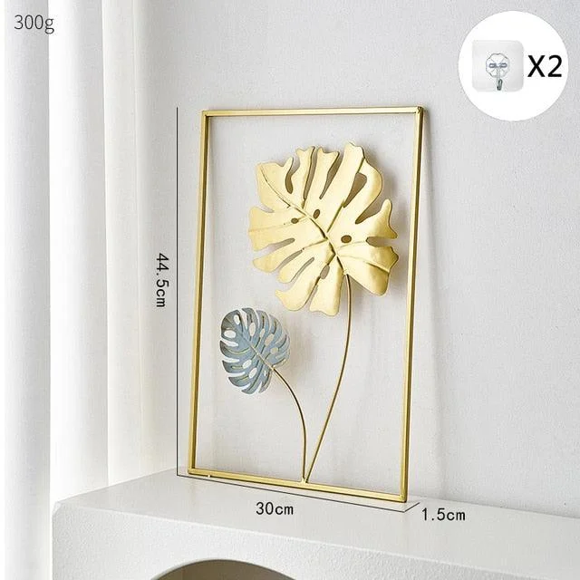 Metal Leaf Wall Decor - Homeko