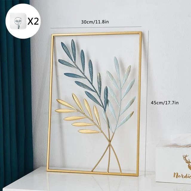 Metal Leaf Wall Decor - Homeko