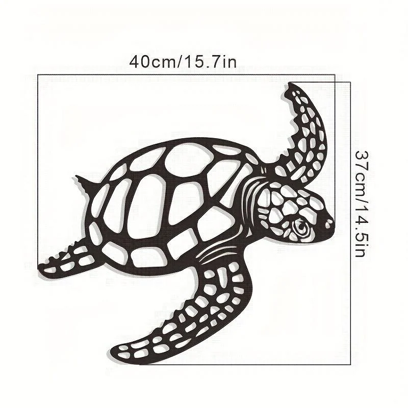 MetalSeaTurtleWallDecoration-Homeko1 Metal Sea Turtle Wall Decoration - Homeko