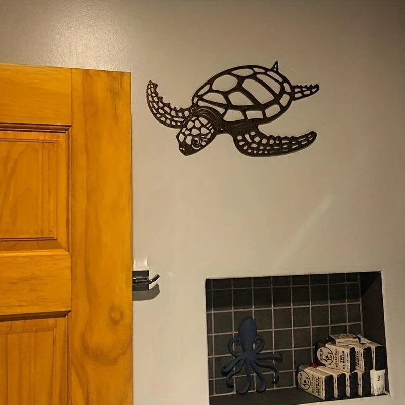 MetalSeaTurtleWallDecoration-Homeko2 Metal Sea Turtle Wall Decoration - Homeko