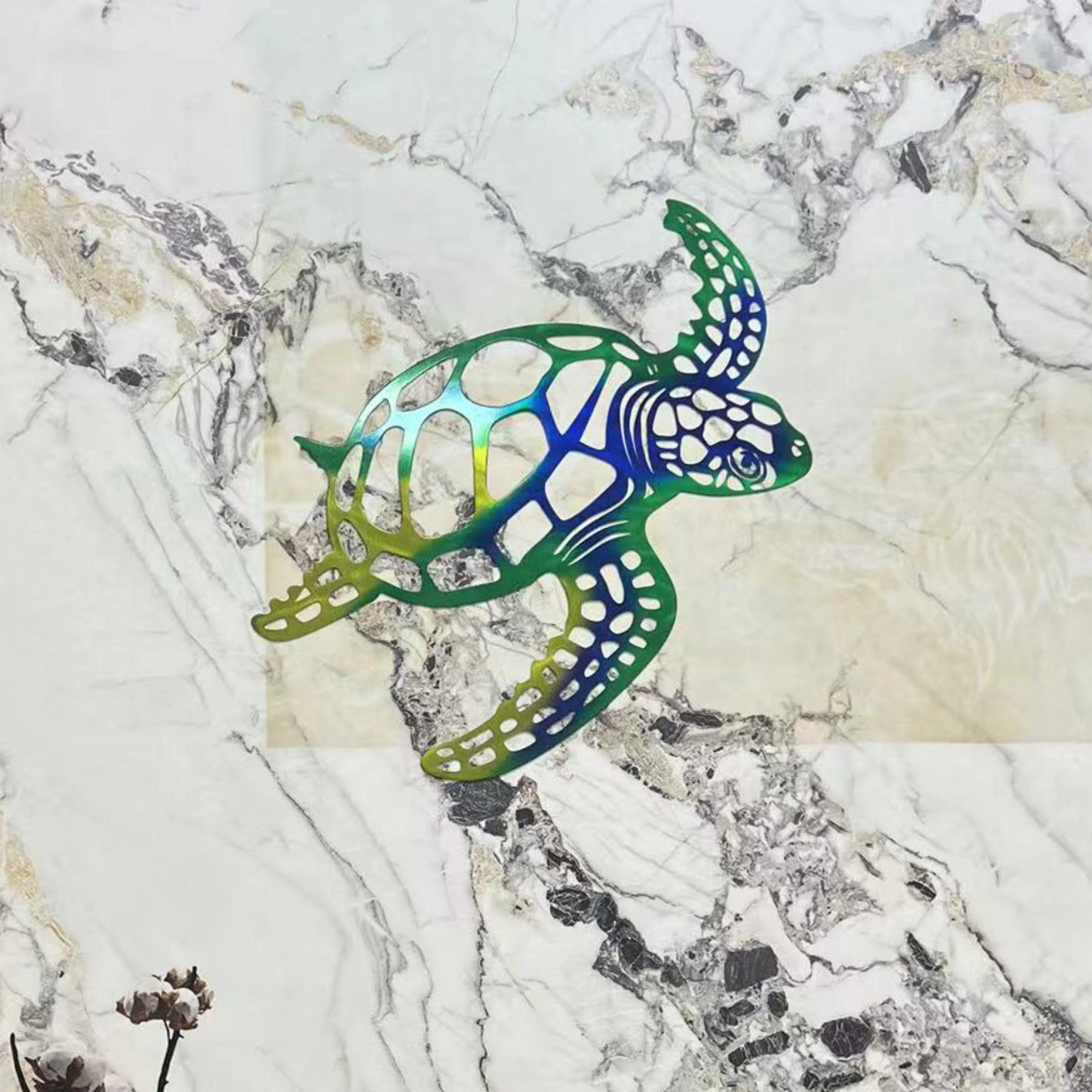 MetalSeaTurtleWallDecoration-Homeko8 Metal Sea Turtle Wall Decoration - Homeko