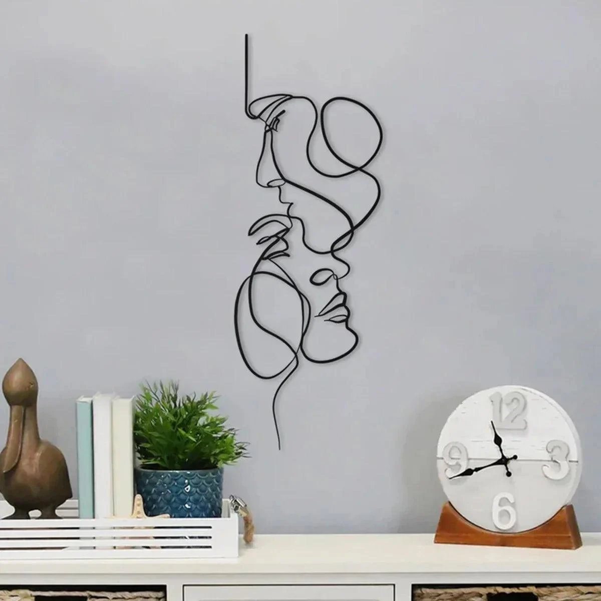 MetalWallArtMinimalistFaceLinesDecoration-Homeko2 Metal Wall Art Minimalist Face Lines Decoration - Homeko