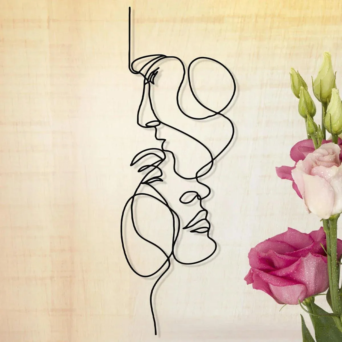 MetalWallArtMinimalistFaceLinesDecoration-Homeko3 Metal Wall Art Minimalist Face Lines Decoration - Homeko