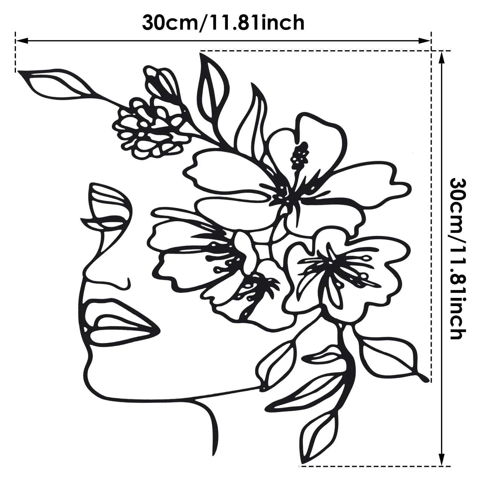 MetalWallArtMinimalistFaceLinesDecoration-Homeko7 Metal Wall Art Minimalist Face Lines Decoration - Homeko