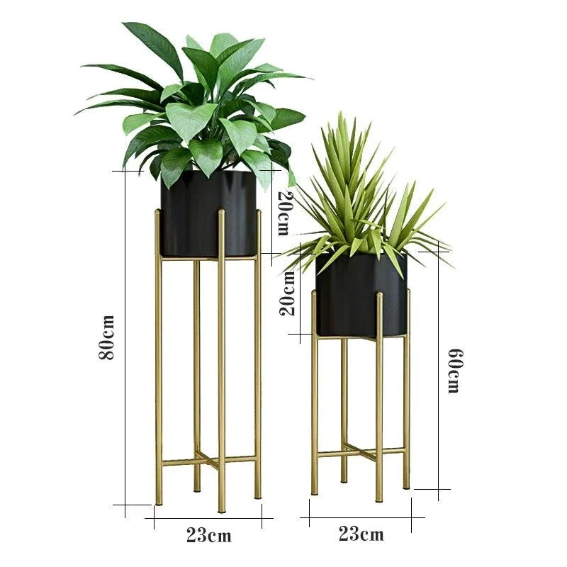 Metal Planters 2-Piece Set -