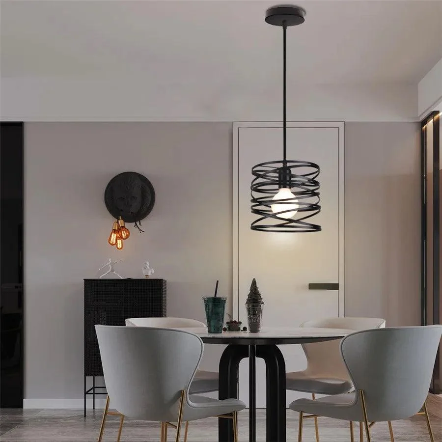 Metalen Draad Hanglamp Vintage Lint Spiraal Swirl Plafond Opknoping Lamp Schaduw Voor Woonkamer Keuken Schorsing Armatuur 1bf284aa 3f01 499c 90ef 1deca0aa6f57