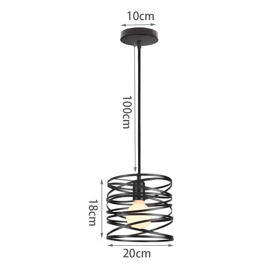 Metalen Draad Hanglamp Vintage Lint Spiraal Swirl Plafond Opknoping Lamp Schaduw Voor Woonkamer Keuken Schorsing Armatuur 690e1dfa 83f6 4894 A73d 9ad3f5259c28