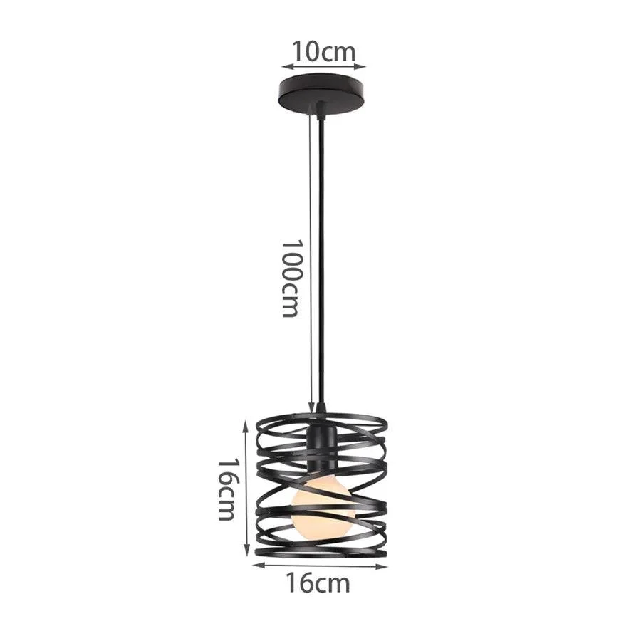 Metalen Draad Hanglamp Vintage Lint Spiraal Swirl Plafond Opknoping Lamp Schaduw Voor Woonkamer Keuken Schorsing Armatuur 773f7656 46c7 46df 9388 0b158c1e7608