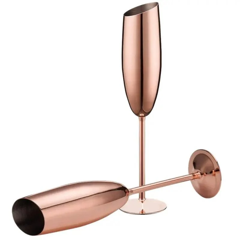 Metallic Rose Gold Champagne Flutes Decorfaure 1685704926