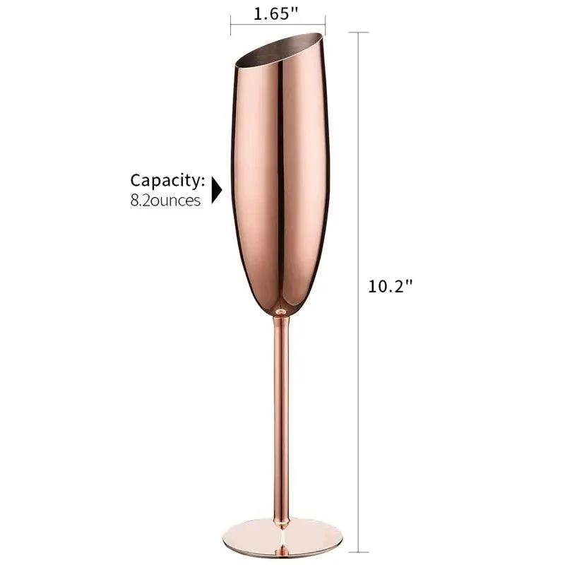 Metallic Rose Gold Champagne Flutes Decorfaure 1685704931