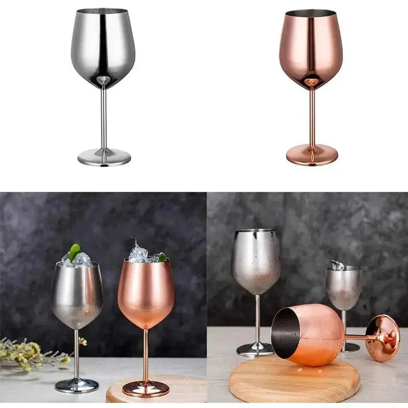 Metallic Stainless Steel Goblets Decorfaure 1685704927