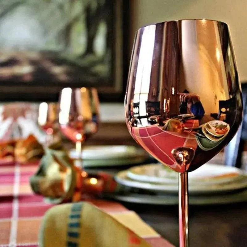 Metallic Stainless Steel Goblets Decorfaure 1685705004
