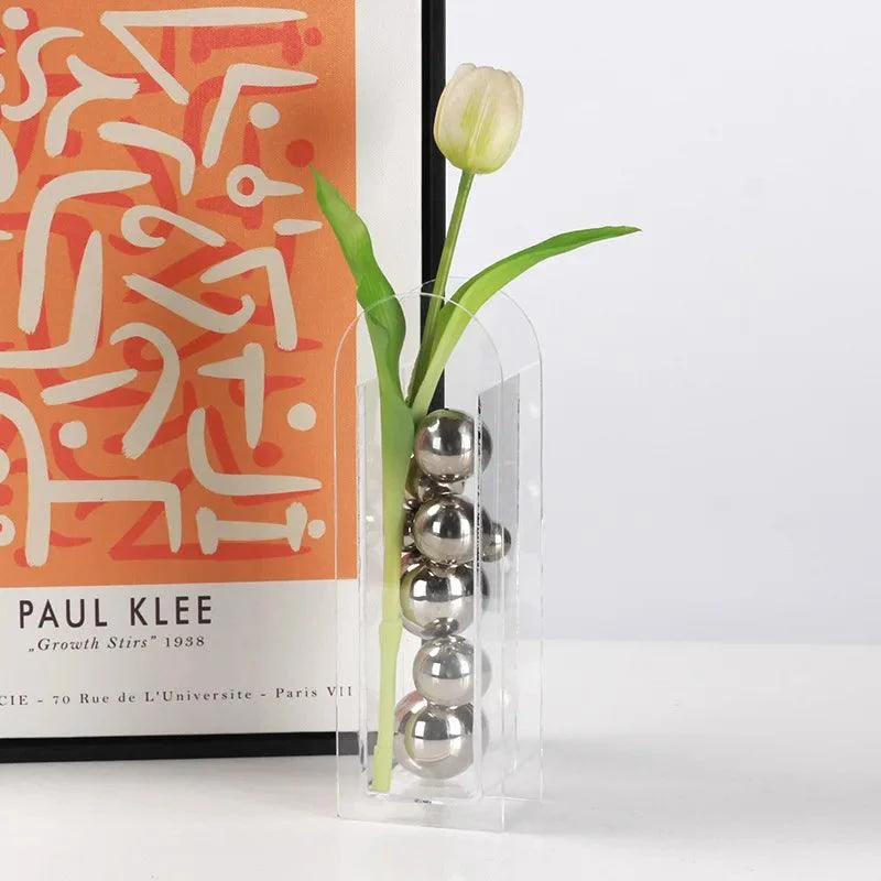 MetallicBallAbstractVase-Homeko2 Metallic Ball Abstract Vase - Homeko