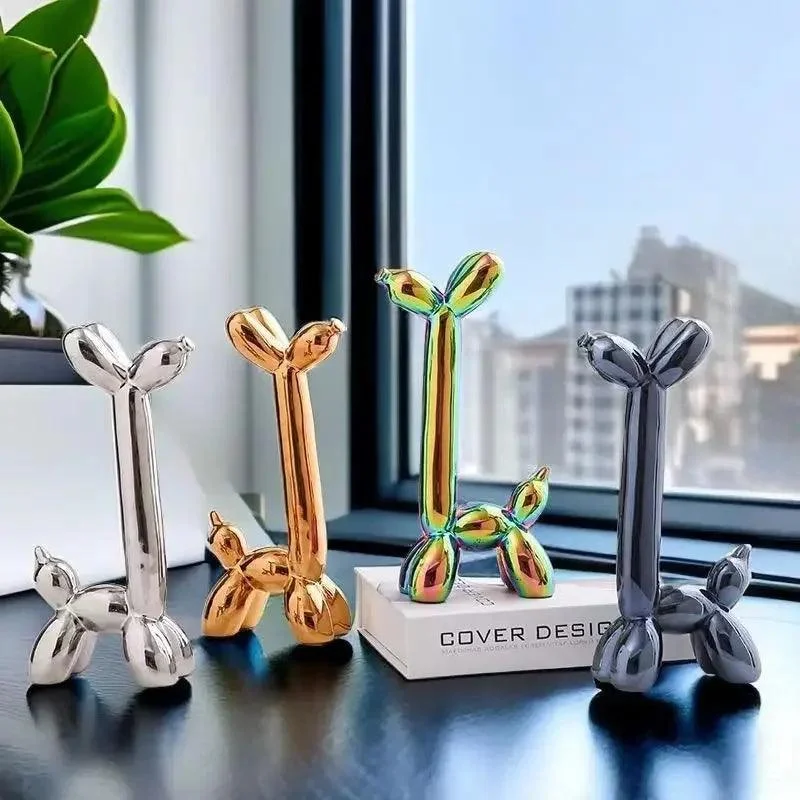 MetallicCeramicBalloonDog-Homeko3 Metallic Ceramic Balloon Dog - Homeko