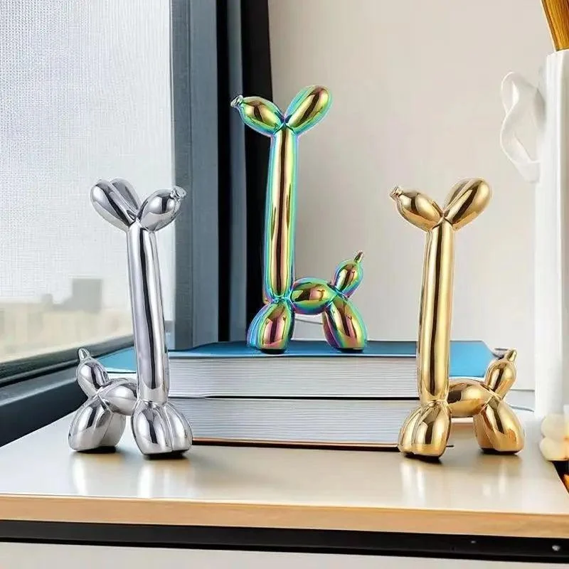 MetallicCeramicBalloonDog-Homeko4 Metallic Ceramic Balloon Dog - Homeko