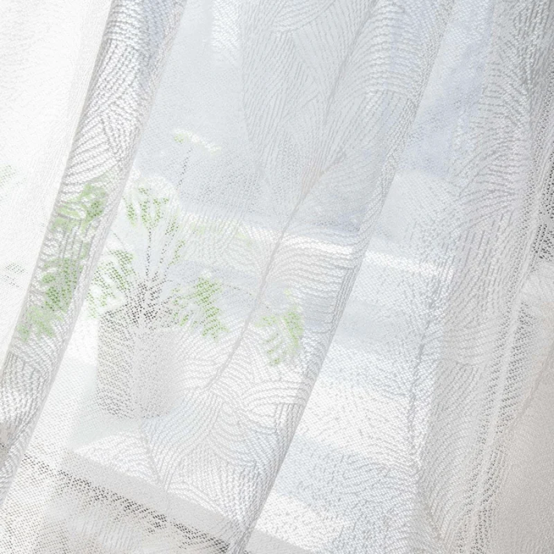 MiaLeafPatternTransparentCurtainsSoftRoof-Homeko5 Mia Leaf Pattern Transparent Curtains Soft Roof - Homeko