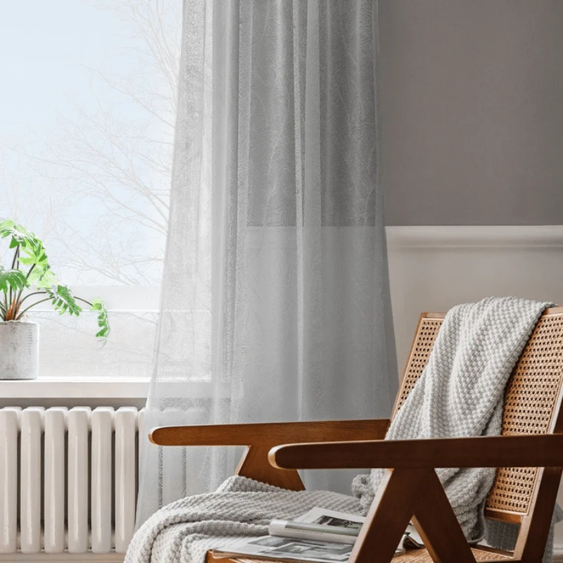 MiaLeafPatternTransparentCurtainsSoftRoof-Homeko6 Mia Leaf Pattern Transparent Curtains Soft Roof - Homeko