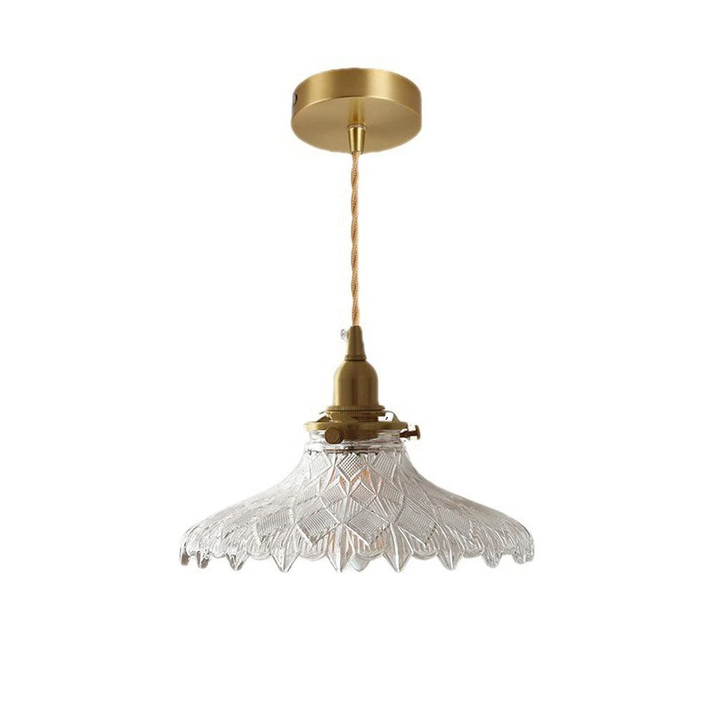 Mid-Century Vintage Glass Disc Pendant Lamp - Homeko
