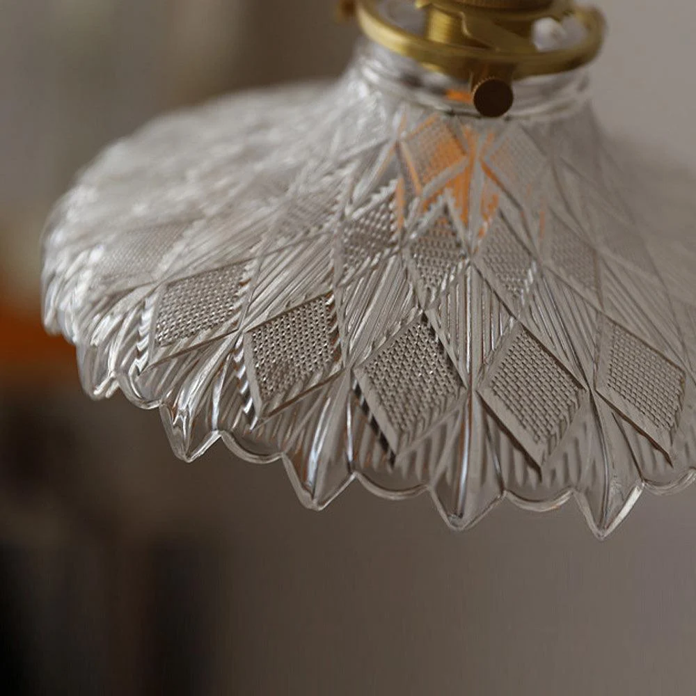 Mid-Century Vintage Glass Disc Pendant Lamp - Homeko