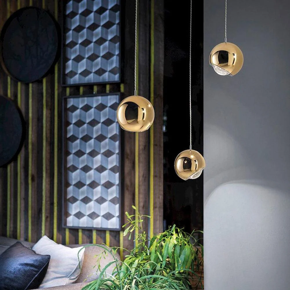Mid-century Mirror Ball LED Pendant Light - Homeko