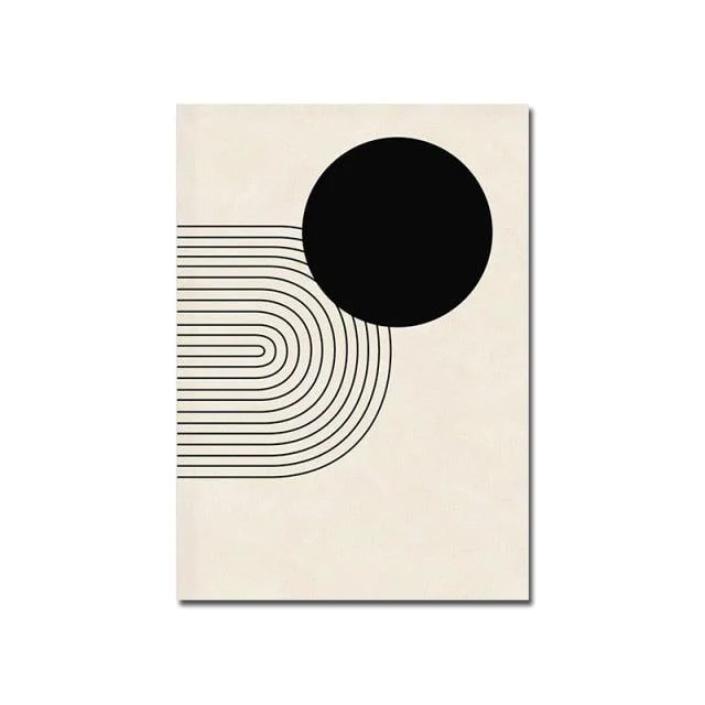 Mid Century Geometric Canvas Wall Art -