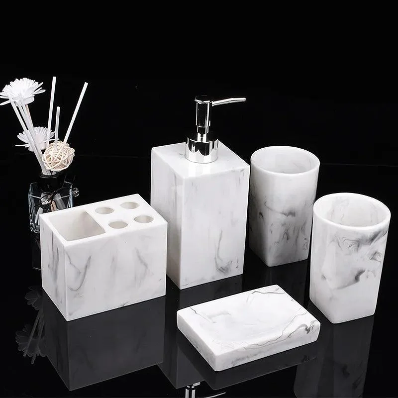 Milan Marble 5-Piece Bathroom Set -