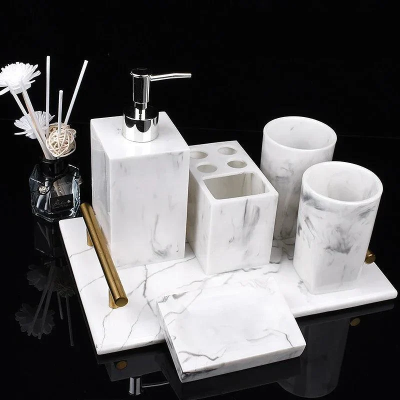 Milan Marble 5-Piece Bathroom Set -