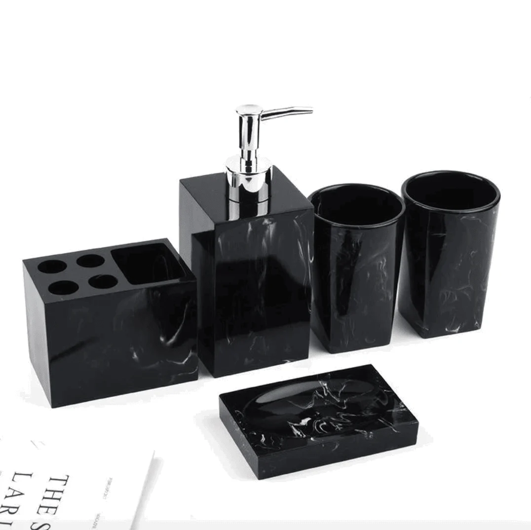 Milan Marble 5-Piece Bathroom Set -