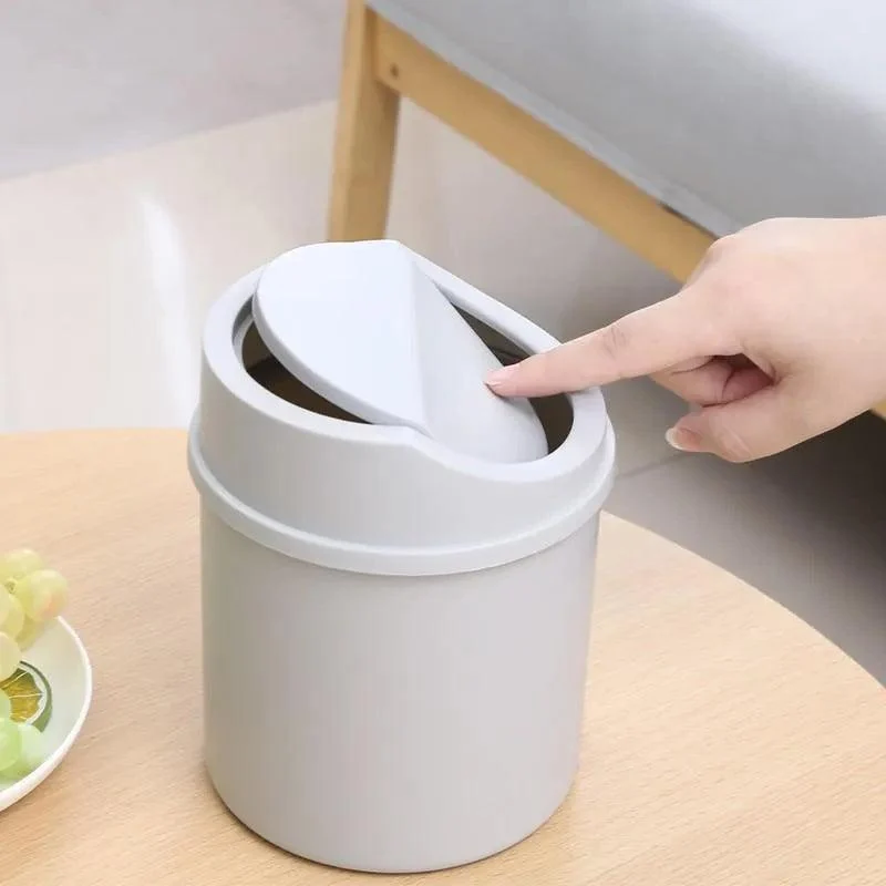 Mini Desktop Bin Small Trash Can Tube With Cover Bedroom Trash Can Garbage Can Clean Workspace C56ac2f3 03b7 4f48 A146 45334f5b8396
