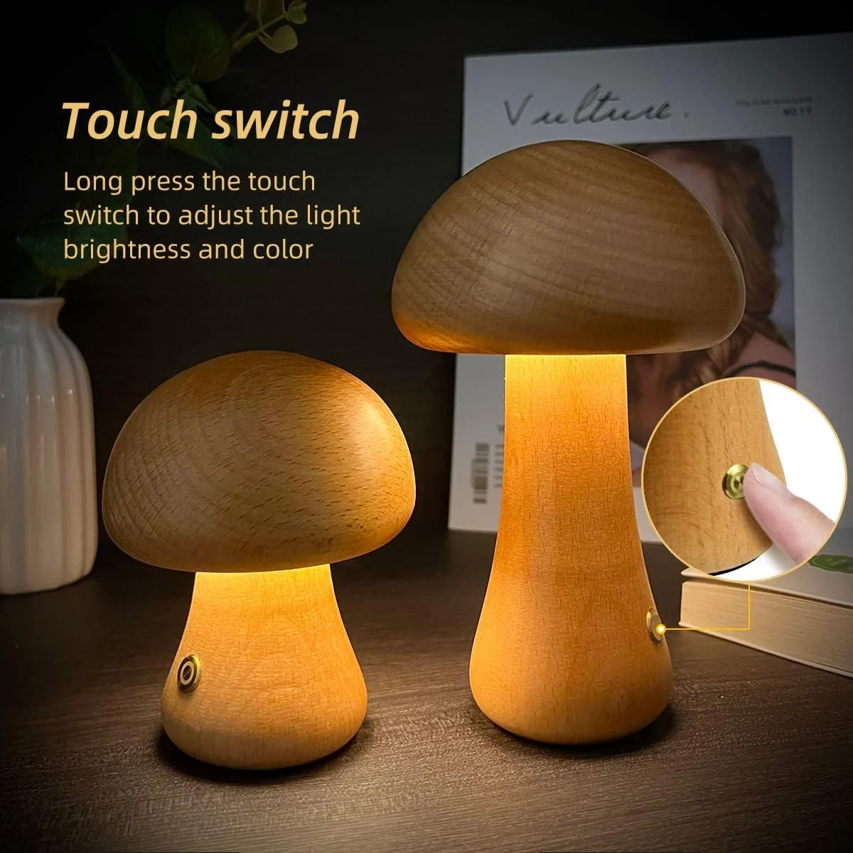 MiniMushroomTableLampwithSoftLEDLighting-Homeko3 Mini Mushroom Table Lamp with Soft LED Lighting - Homeko