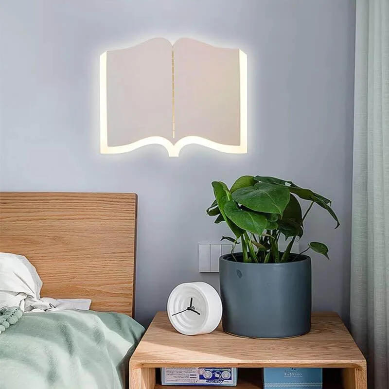 Minimalist 1-light LED wall lamp made of iron in book shape - Homeko