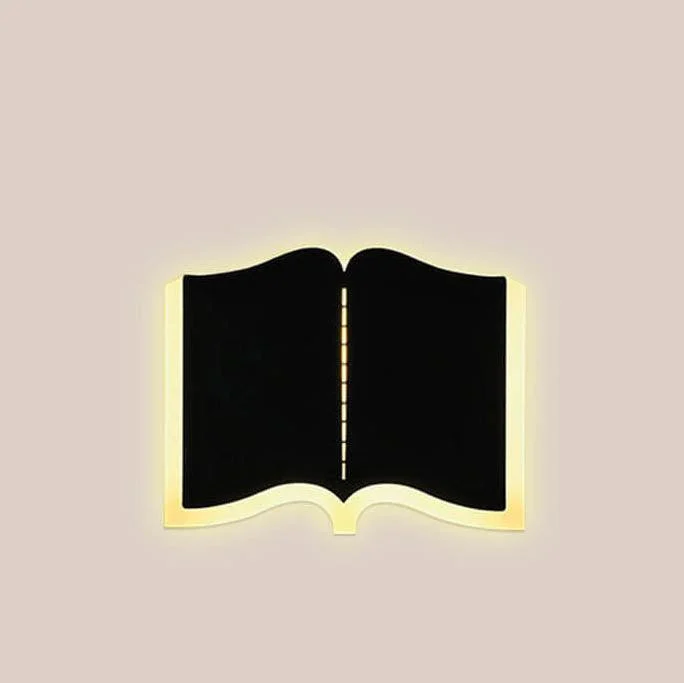Minimalist 1-light LED wall lamp made of iron in book shape - Homeko