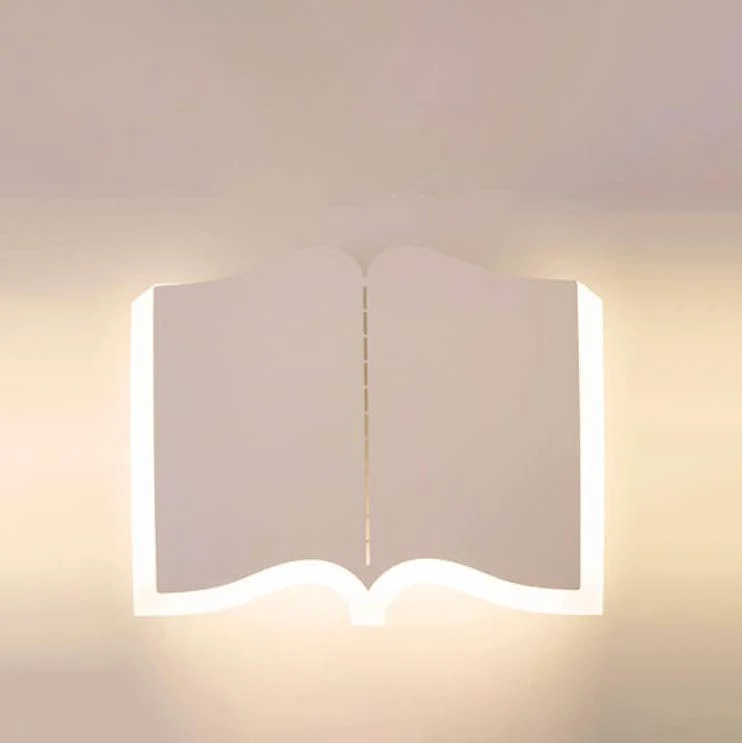 Minimalist 1-light LED wall lamp made of iron in book shape - Homeko