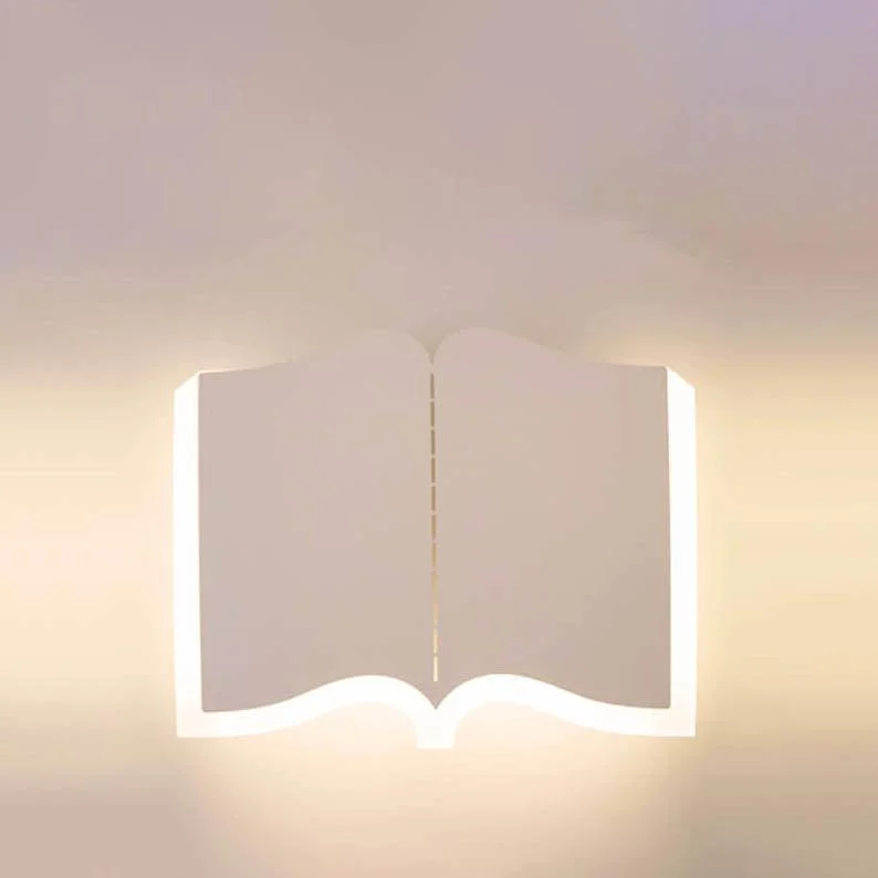 Minimalist 1-light LED wall lamp made of iron in book shape - Homeko