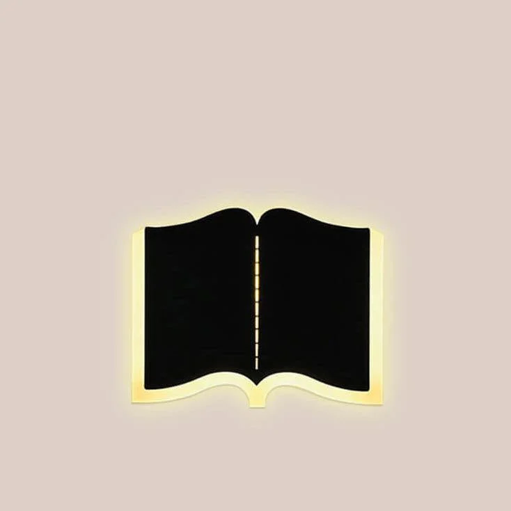 Minimalist 1-light LED wall lamp made of iron in book shape - Homeko