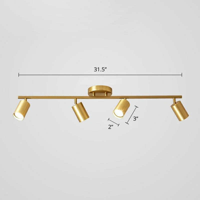 MinimalistLEDCeilingLampwithGoldenTubularTrackandMetalShade-Homeko1 Minimalist LED Ceiling Lamp with Golden Tubular Track and Metal Shade - Homeko