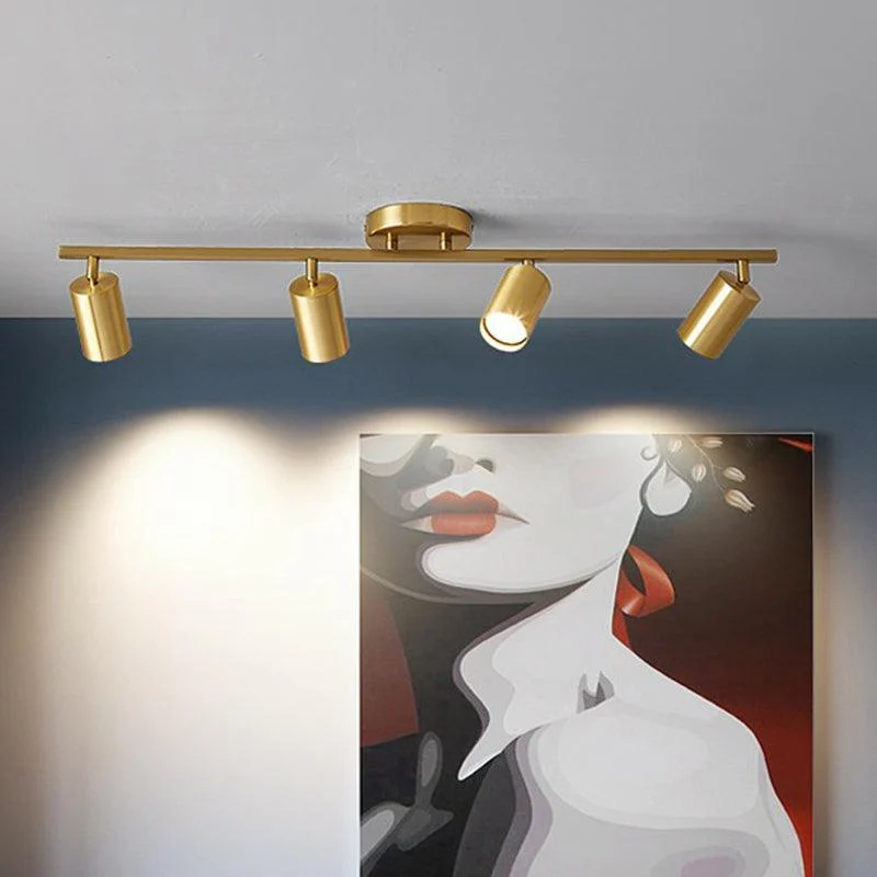 MinimalistLEDCeilingLampwithGoldenTubularTrackandMetalShade-Homeko5 Minimalist LED Ceiling Lamp with Golden Tubular Track and Metal Shade - Homeko