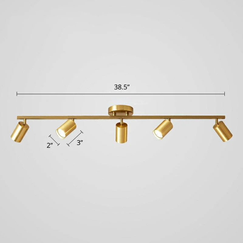 MinimalistLEDCeilingLampwithGoldenTubularTrackandMetalShade-Homeko8 Minimalist LED Ceiling Lamp with Golden Tubular Track and Metal Shade - Homeko
