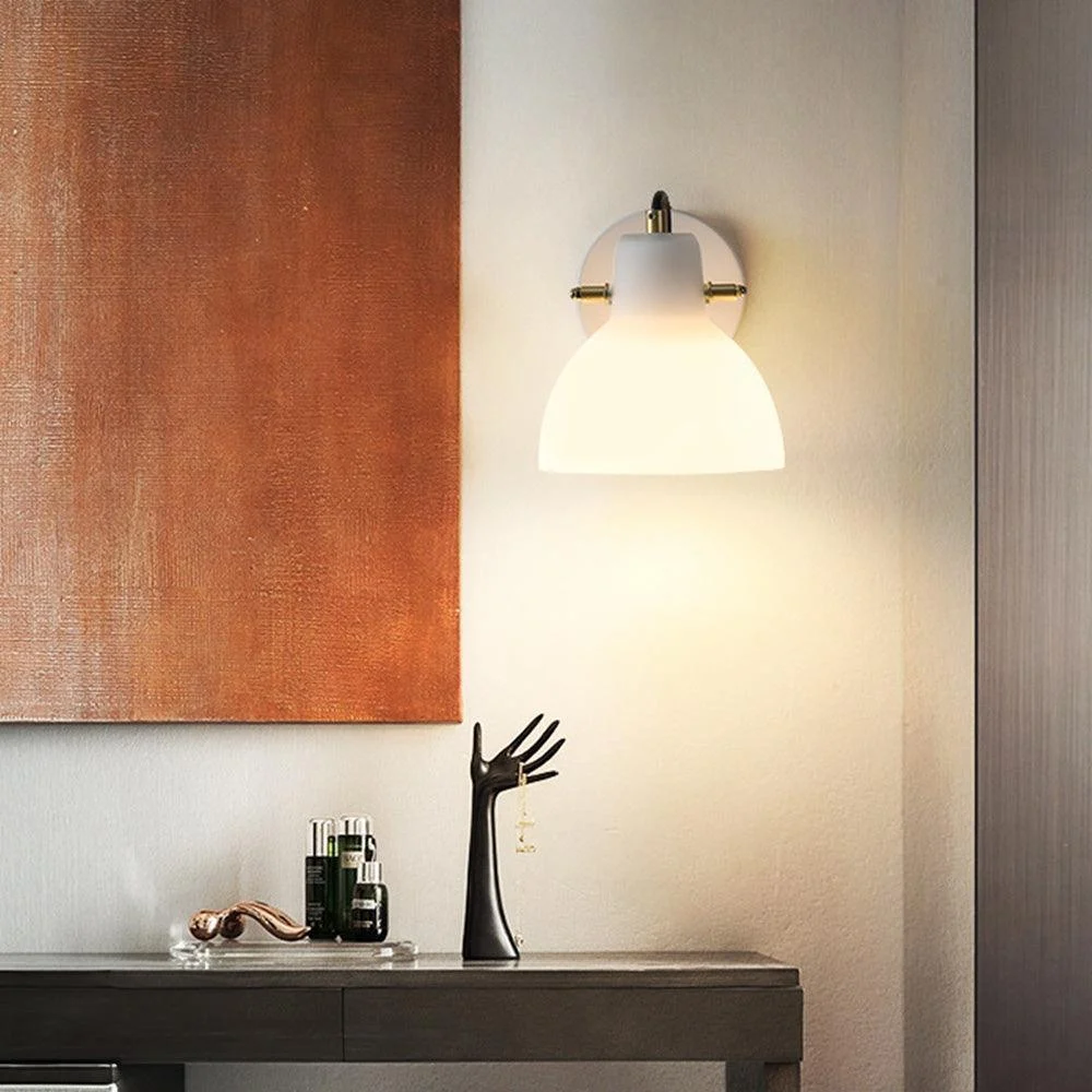 Minimalist Simple White Glass Wall Lamp - Homeko