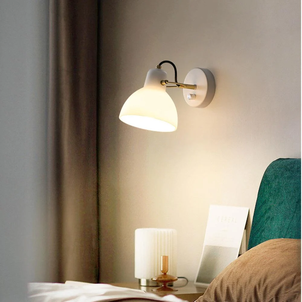 Minimalist Simple White Glass Wall Lamp - Homeko
