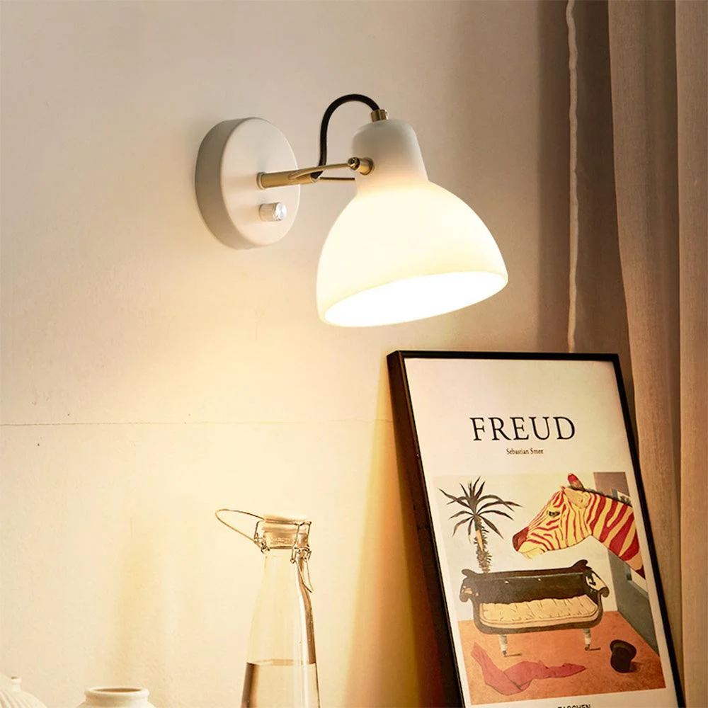Minimalist Simple White Glass Wall Lamp - Homeko