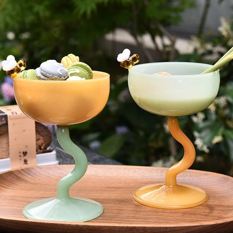 Minimalist Colored Glass Goblets -