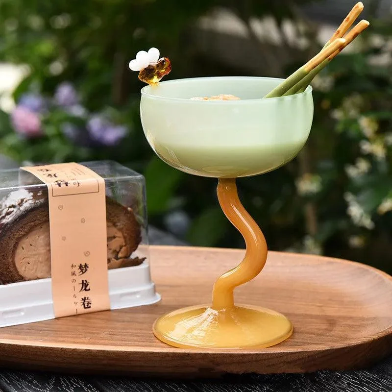 Minimalist Colored Glass Goblets -