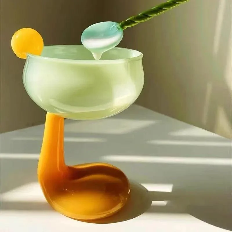 Minimalist Colored Glass Goblets -