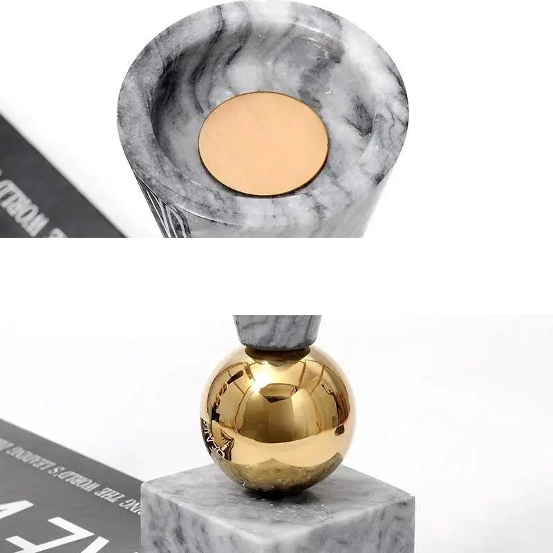 Minimalist Marble Candle Holder -