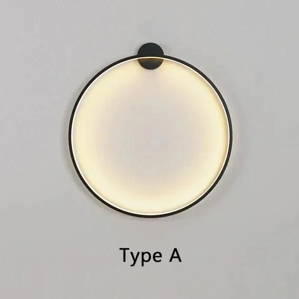 Minimalistische-Led-Cirkel-Achtergrond-Wandlamp-Huis-Indoor-Decor-Muur-Schansen-Woonkamer-Hal-Hotel-Wandverlichting-Bedlampje-Zwart Minimalistische Led Cirkel Achtergrond Wandlamp Huis Indoor Decor Muur Schansen Woonkamer Hal Hotel Wandverlichting Bedlampje Zwart